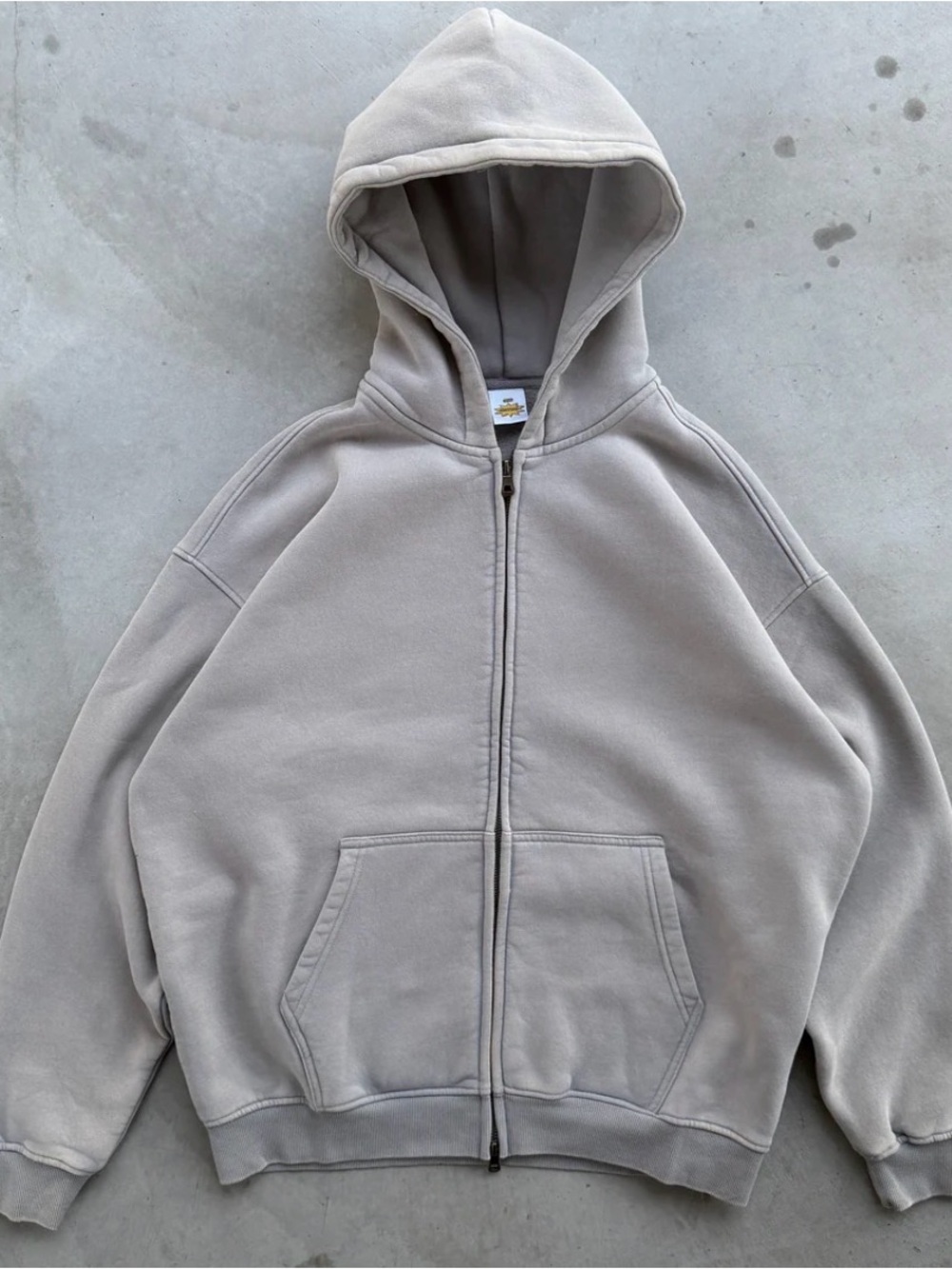 NWT Light Gray Men's Full-Zip Hooded Sweater